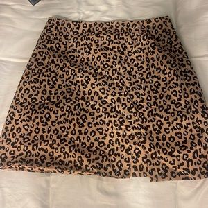 Cheetah print satin skirt